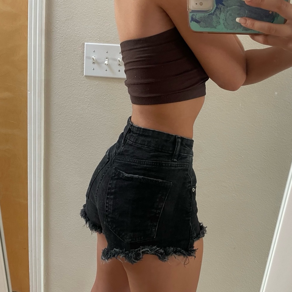 Zara black jean shorts!